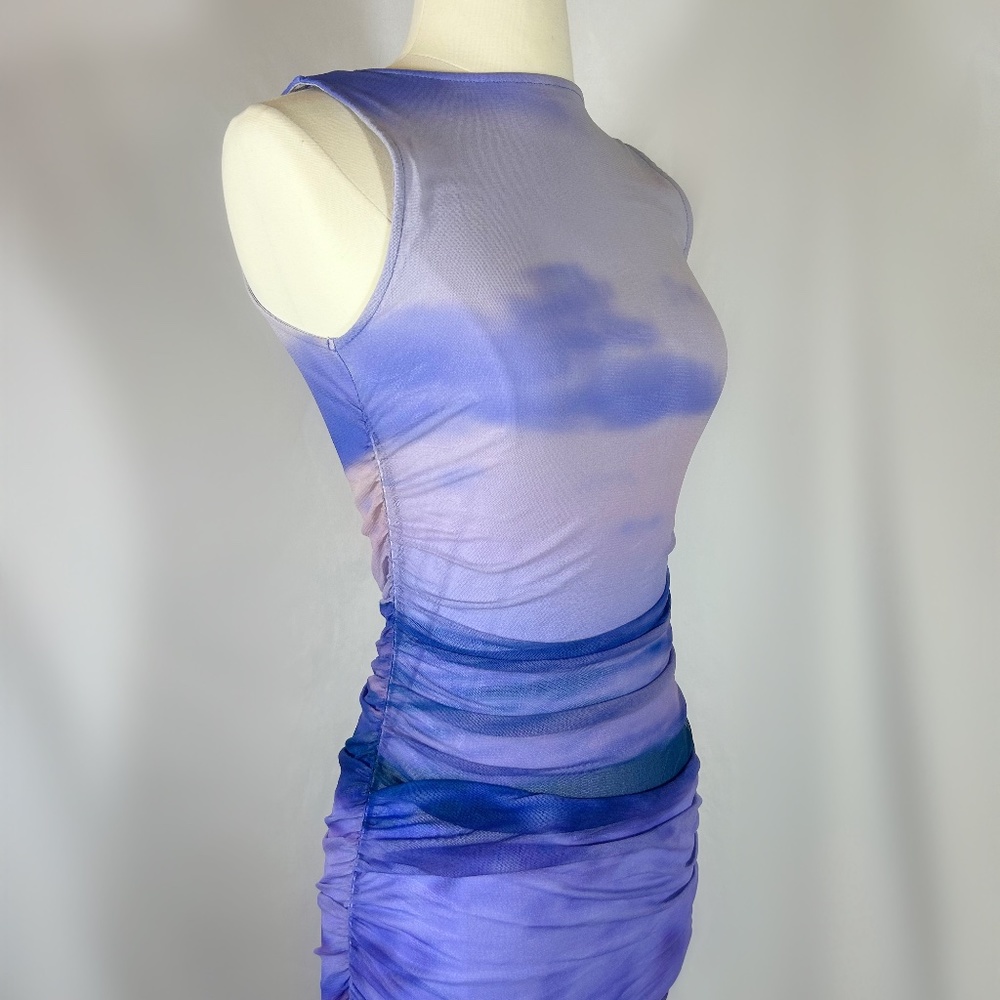 UO BODYCON MESH ROUCHED DRESS - Picture 3 of 3